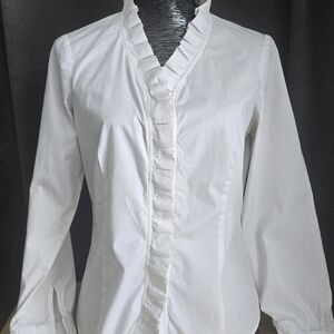 Chic White Ruffled Blouse